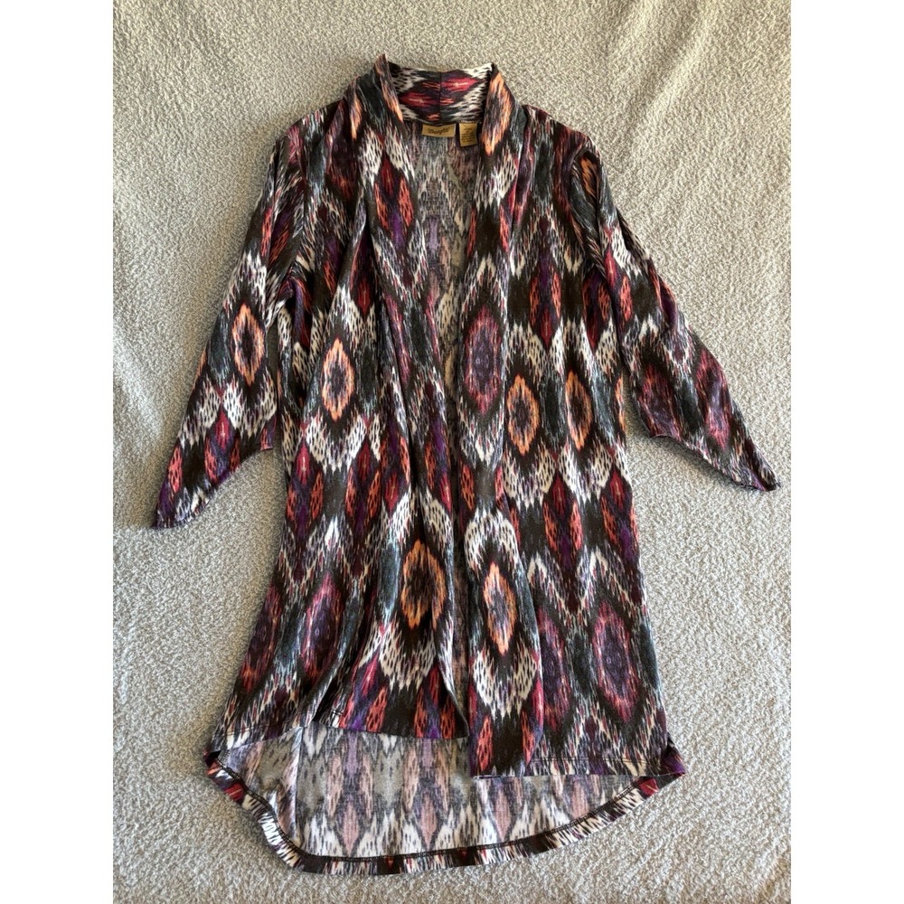 Wrangler Duster Cardigan Womens XL Open Long Tribal Native Southwestern